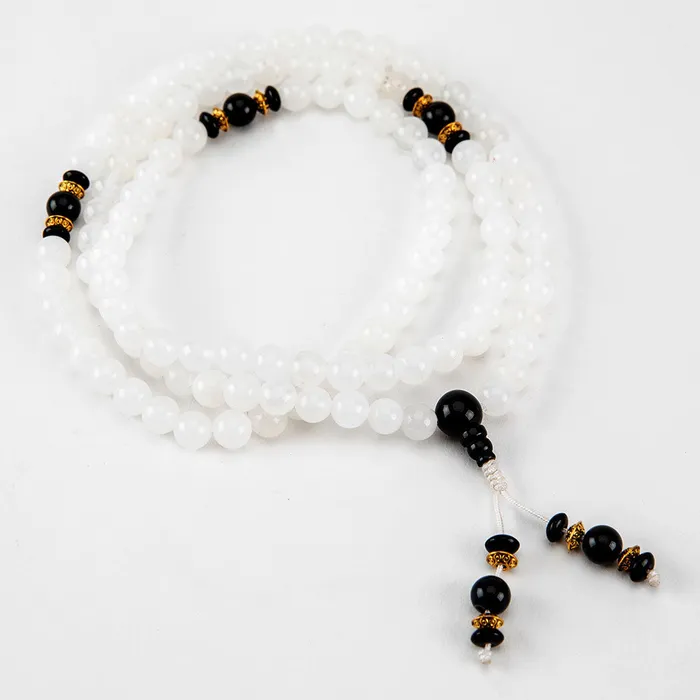 Nirvana Mala White and Black Onyx Mala Rings