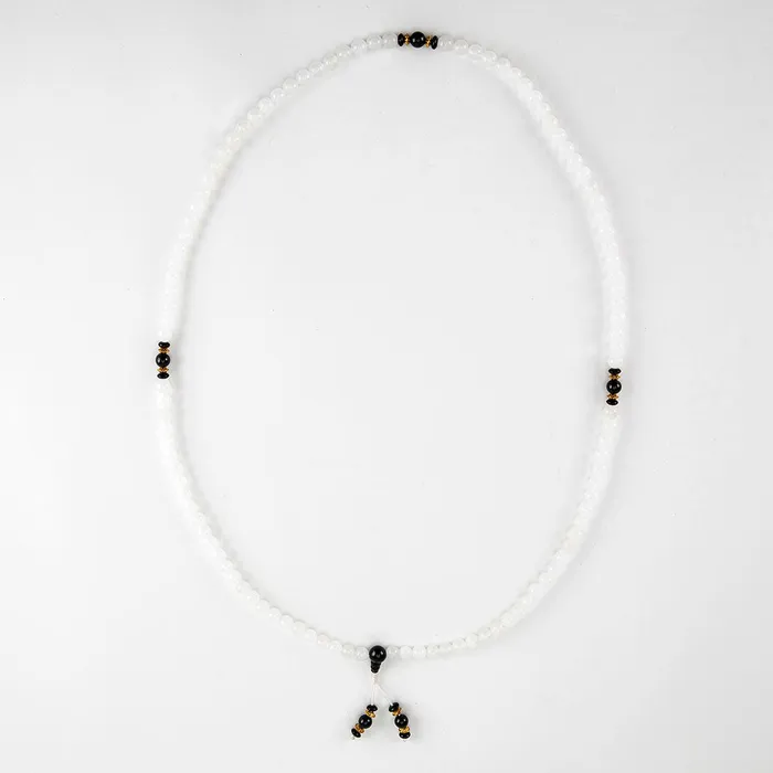 Nirvana Mala White and Black Onyx Mala Rings