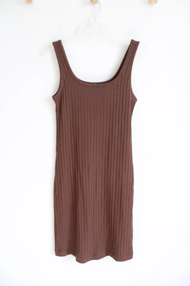 Old Navy Earrings Old Navy Dark Brown Ribbed Tank Dress M