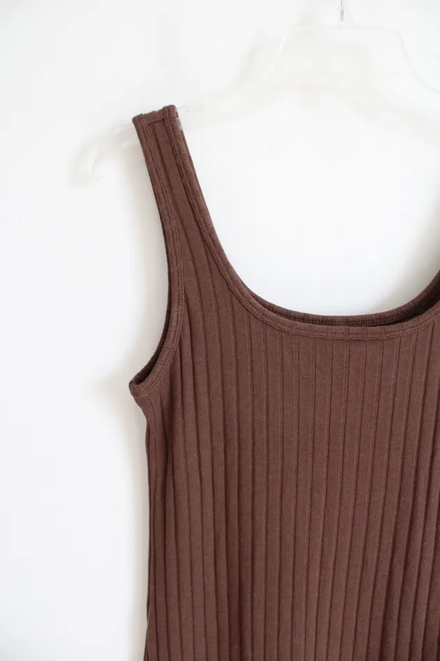 Old Navy Earrings Old Navy Dark Brown Ribbed Tank Dress M