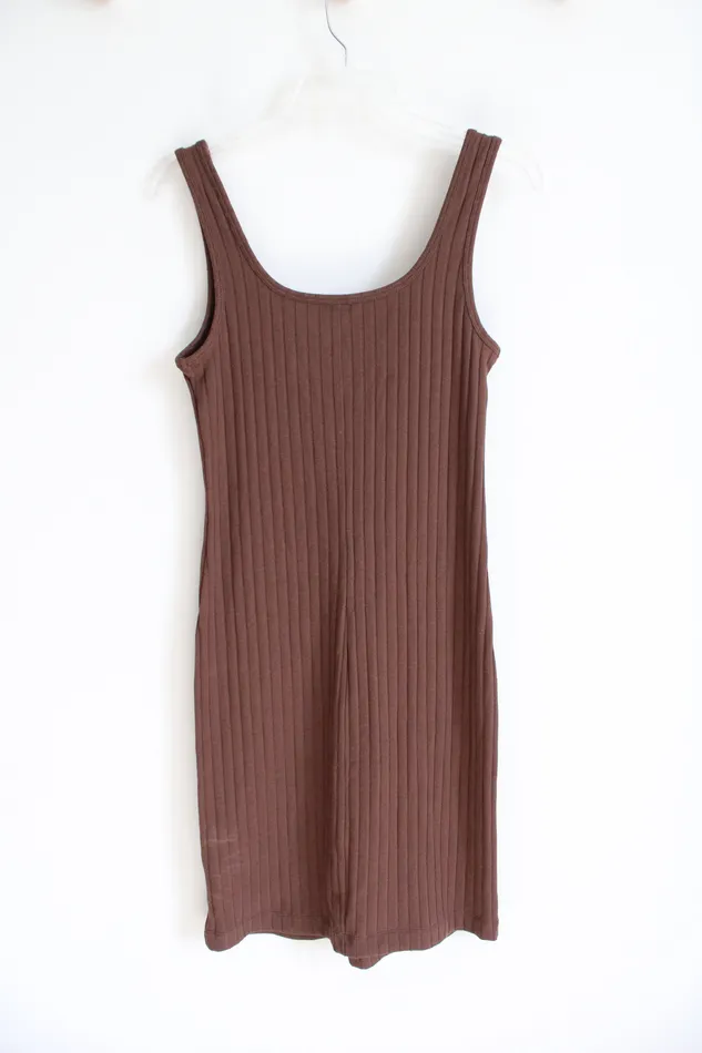Old Navy Earrings Old Navy Dark Brown Ribbed Tank Dress M