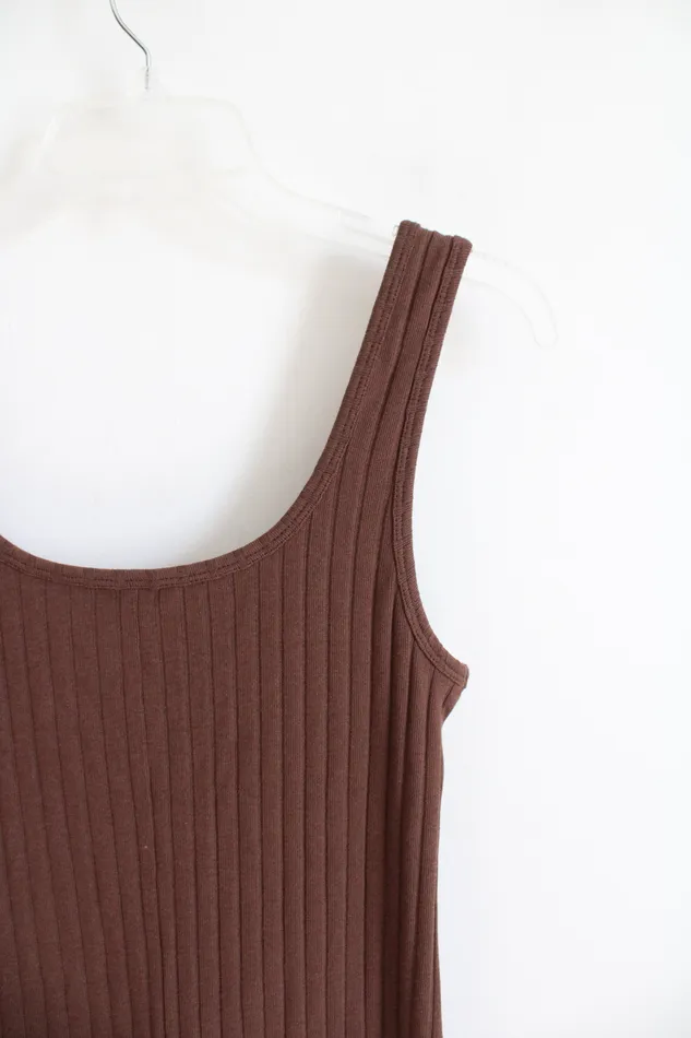 Old Navy Earrings Old Navy Dark Brown Ribbed Tank Dress M