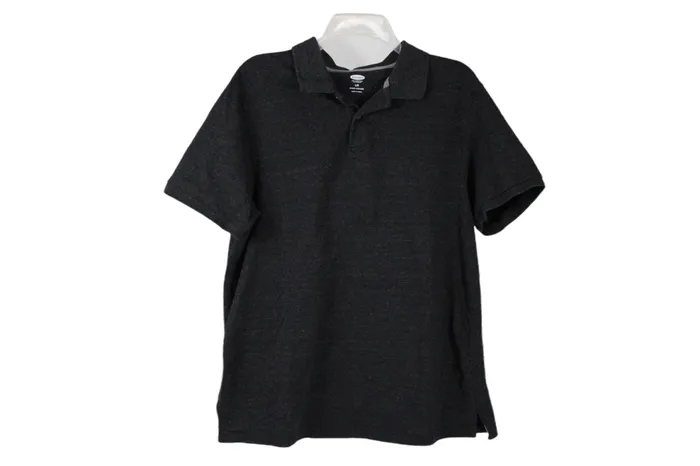 Old Navy Old Navy Heathered Black Polo L Rings