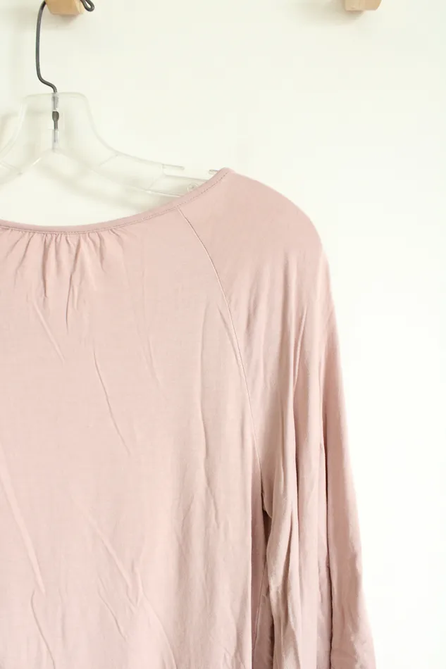Old Navy Soft Pink Smocked Top S Old Navy Earrings