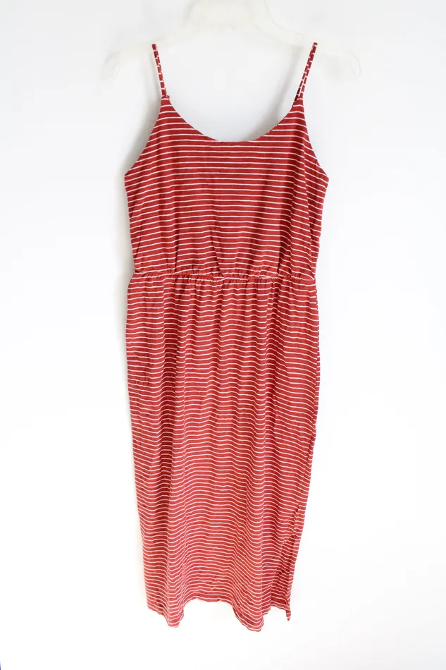 Old Navy Terracotta Orange White Striped Dress M Old Navy Rings