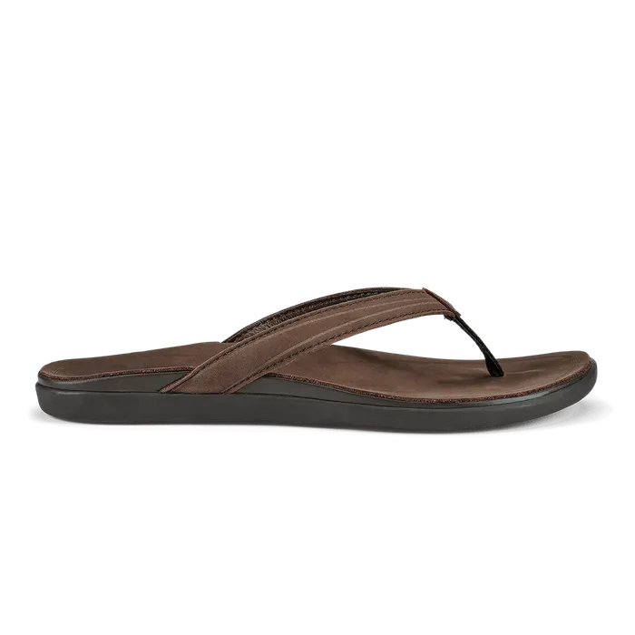 OluKai Aukai Womens Everyday Leather Slippers CopperDark Java OLUKAI Earrings