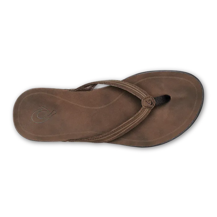 OluKai Aukai Womens Everyday Leather Slippers CopperDark Java OLUKAI Earrings