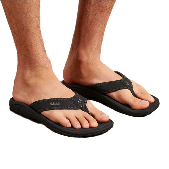 OluKai Ohana Mens Sandal Black OLUKAI Rings
