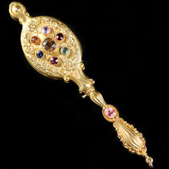 OTC Earrings Victorian 670 CTW Gemstone Lorgnette