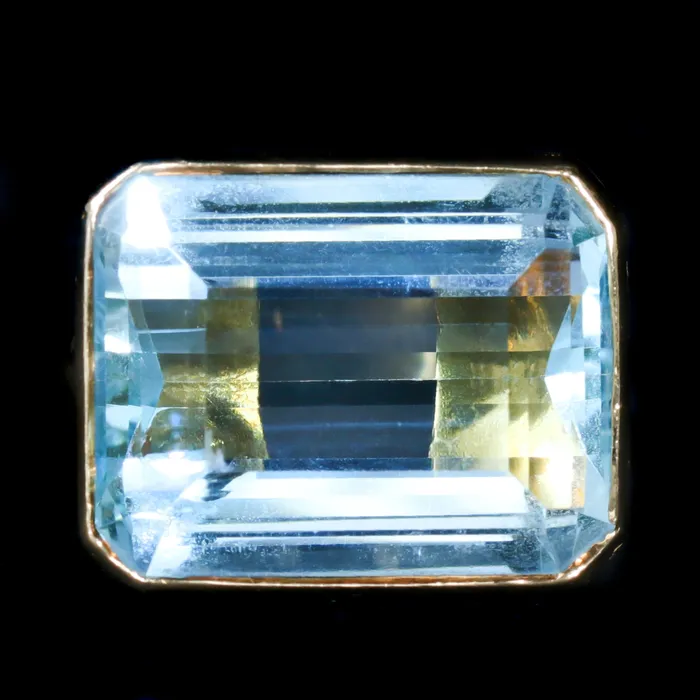 OTC Estate 18K Yellow Gold 1000 Carat Aquamarine Ring Rings
