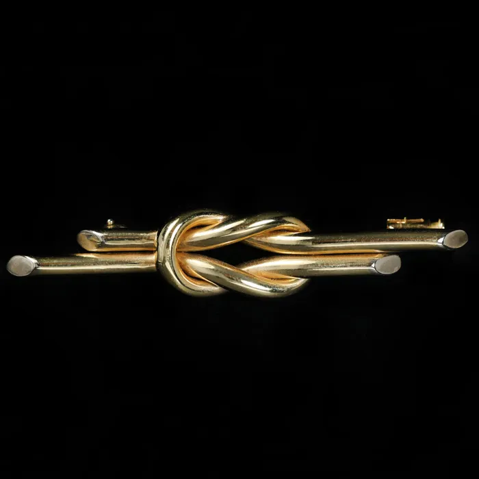 OTC Estate 18k Yellow Gold Knot Pin Earrings