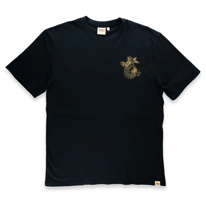 Pacific Creations Sunset Mermaid Mens Tee Shirt Black TANKSTREAM Rings