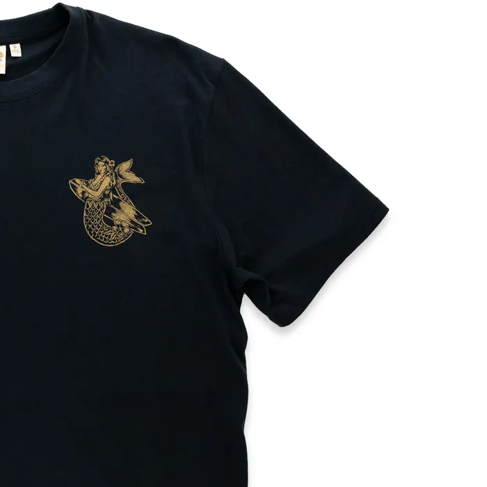 Pacific Creations Sunset Mermaid Mens Tee Shirt Black TANKSTREAM Rings