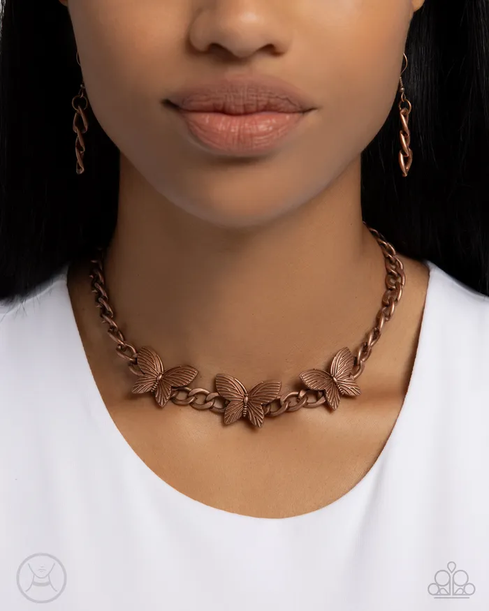 Paparazzi Accessories Earrings Aerial Ambition Copper