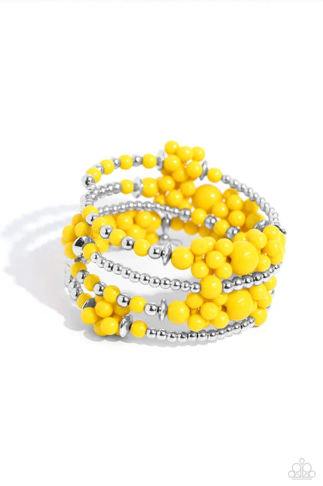 Paparazzi Accessories Earrings Compelling Clouds Yellow