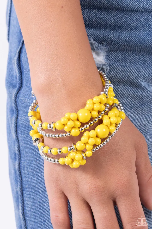 Paparazzi Accessories Earrings Compelling Clouds Yellow