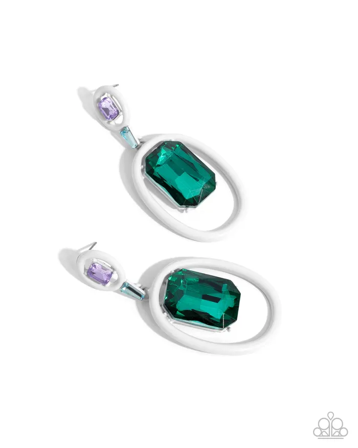 Paparazzi Accessories Earrings Dipped in Dazzle White