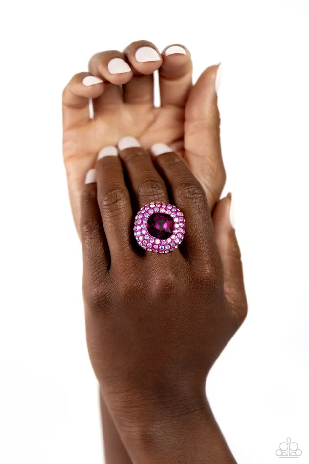 Paparazzi Accessories Earrings Glistening Grit Pink