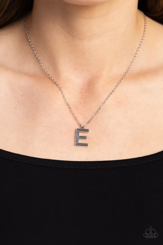 Paparazzi Accessories Earrings Leave Your Initials Silver E