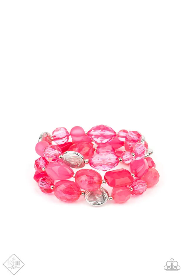 Paparazzi Accessories Earrings Oceanside Bliss Pink