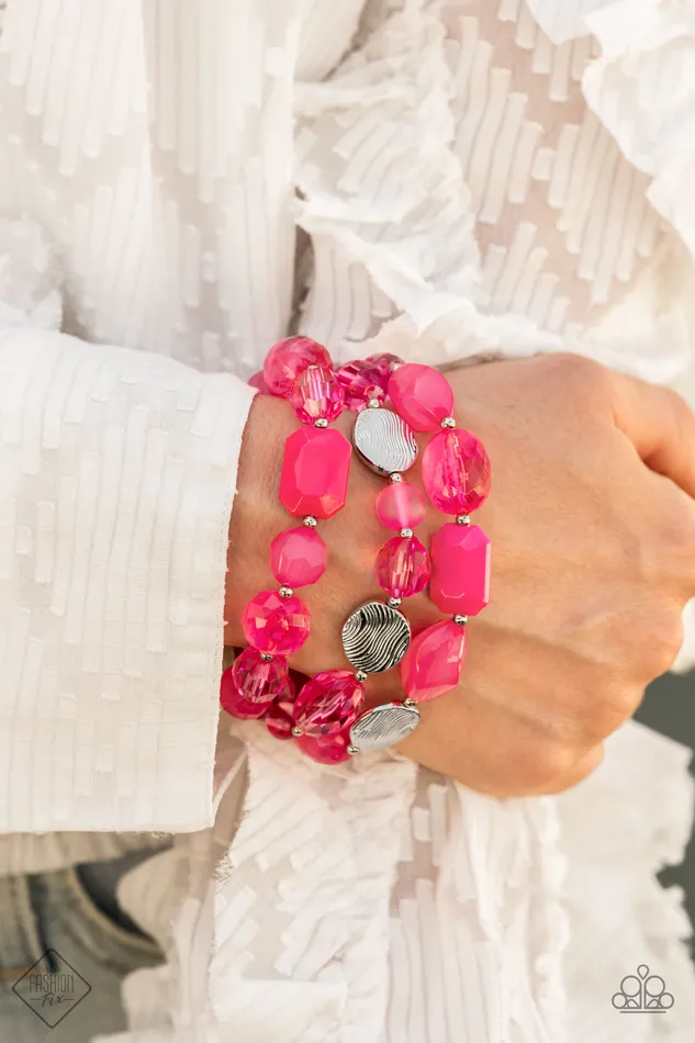 Paparazzi Accessories Earrings Oceanside Bliss Pink