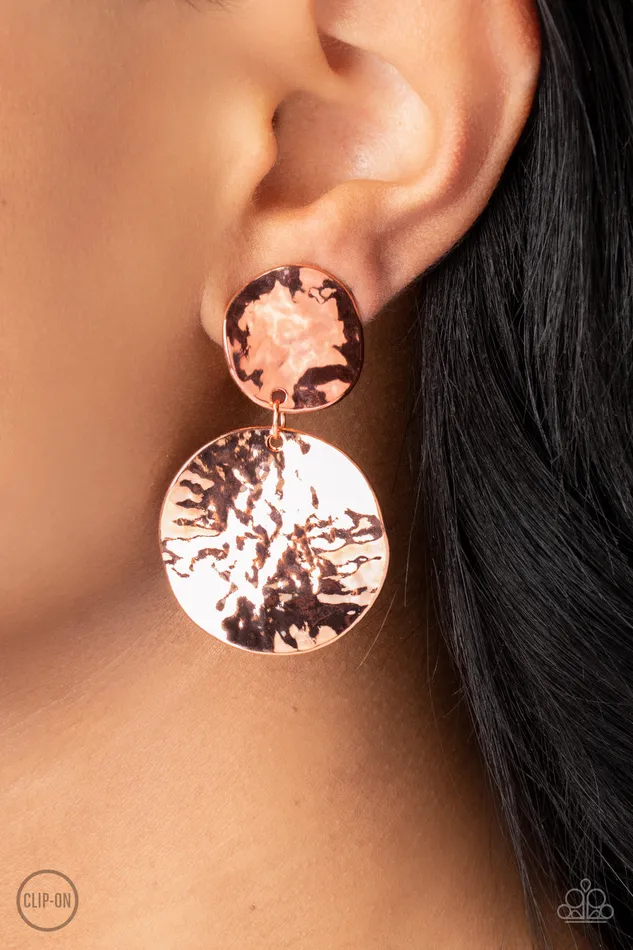 Paparazzi Accessories Earrings Rush Hour Copper