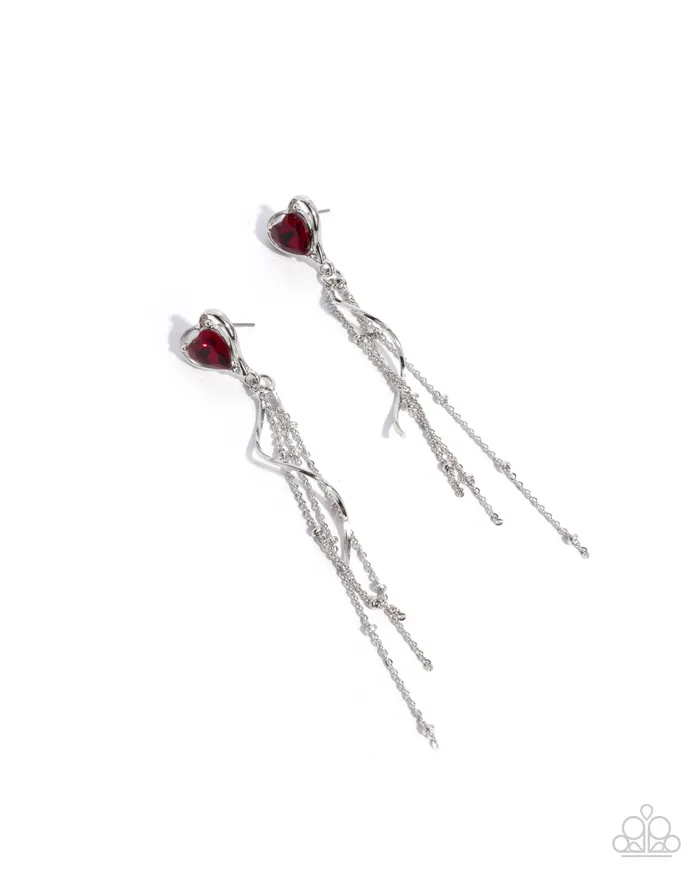 Paparazzi Accessories Earrings Simply Smitten Red