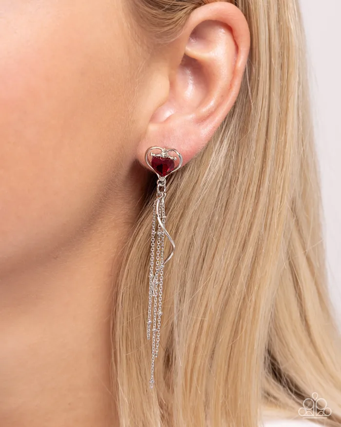 Paparazzi Accessories Earrings Simply Smitten Red