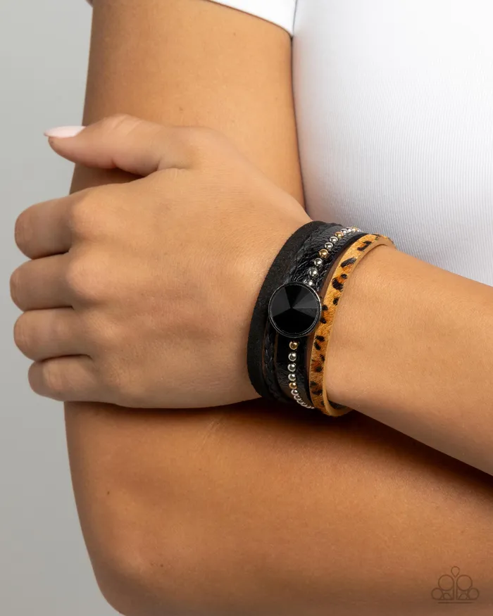 Paparazzi Accessories Fair LEATHER Black Rings