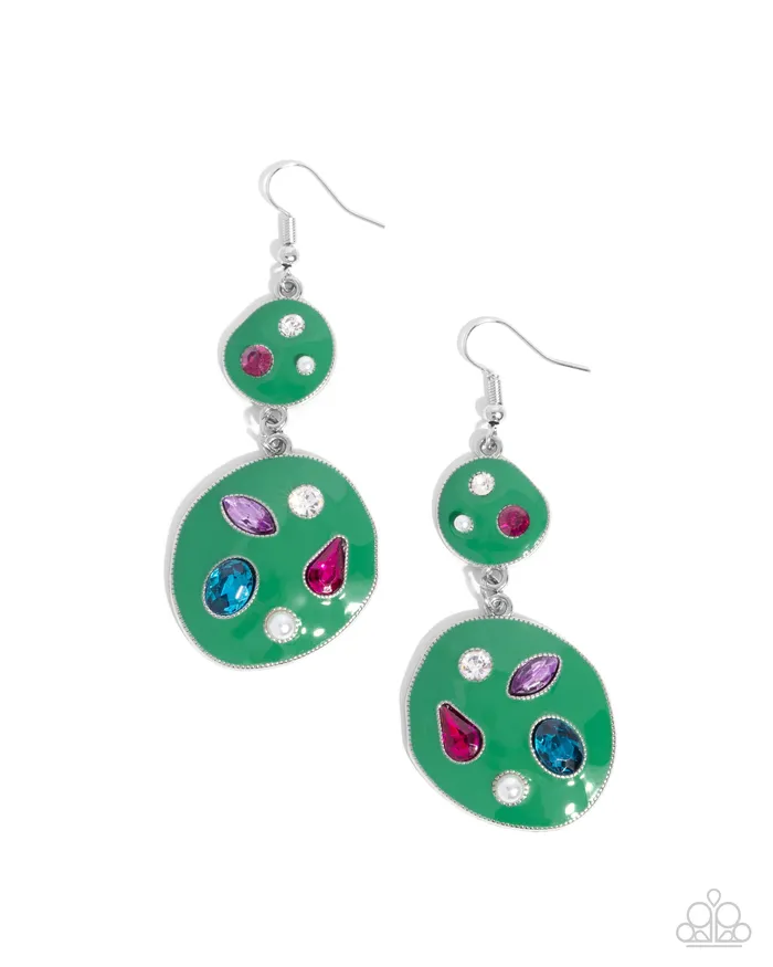 Paparazzi Accessories Gallery Genius Green Earrings