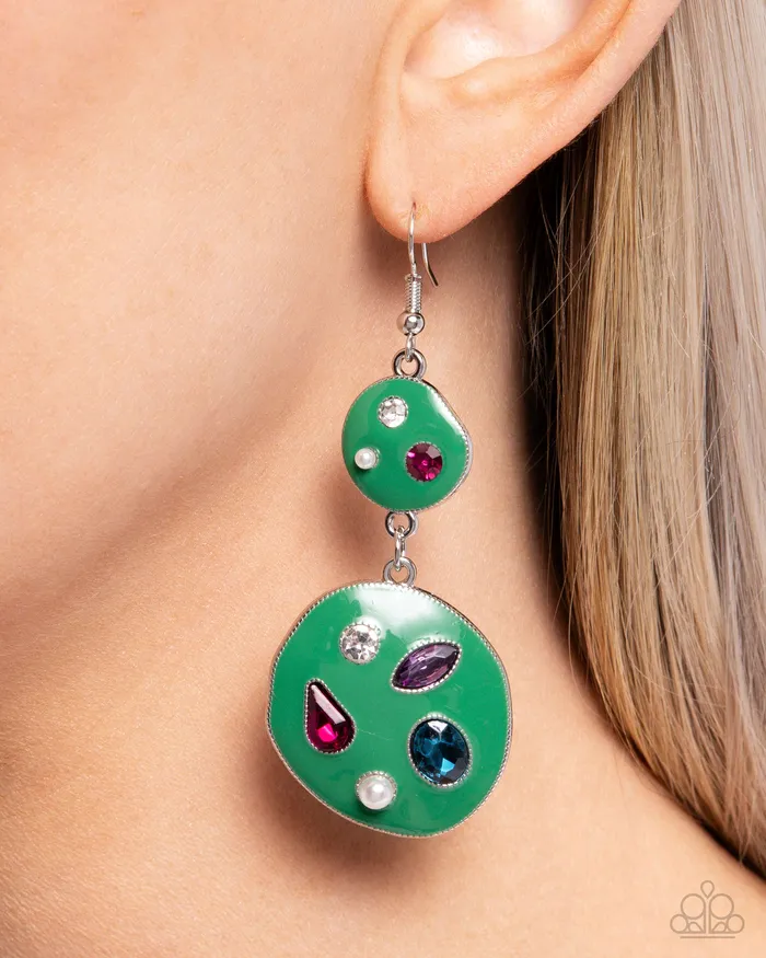 Paparazzi Accessories Gallery Genius Green Earrings