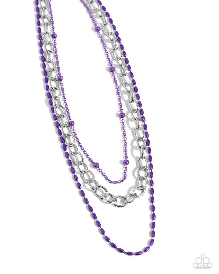 Paparazzi Accessories Mardi Gras Mayhem Purple Earrings