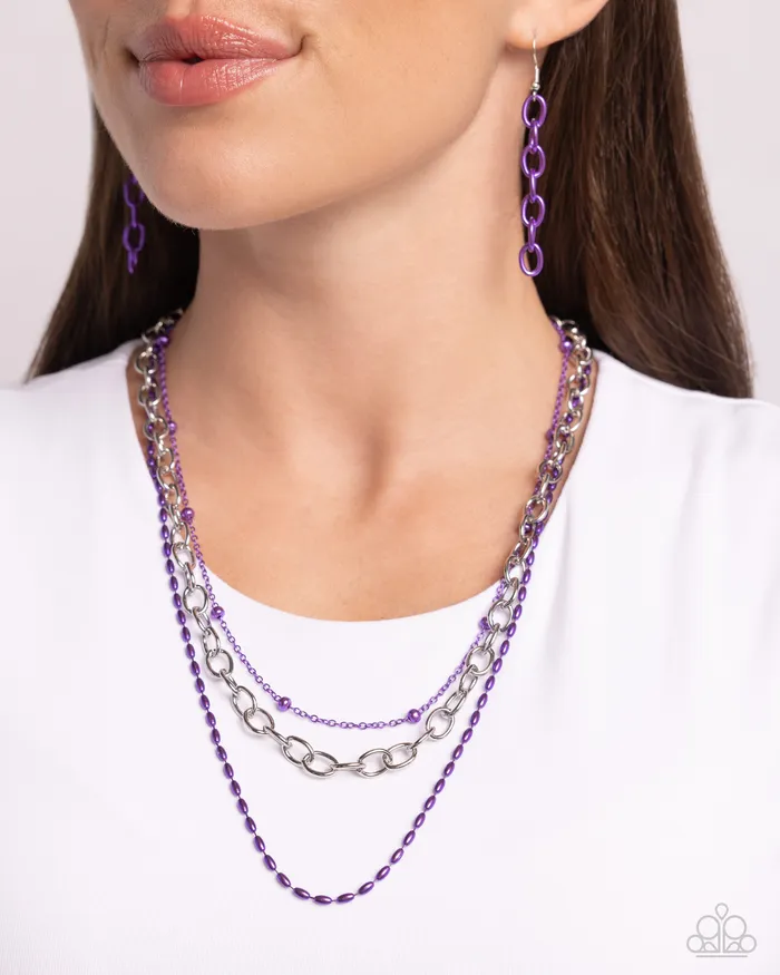 Paparazzi Accessories Mardi Gras Mayhem Purple Earrings