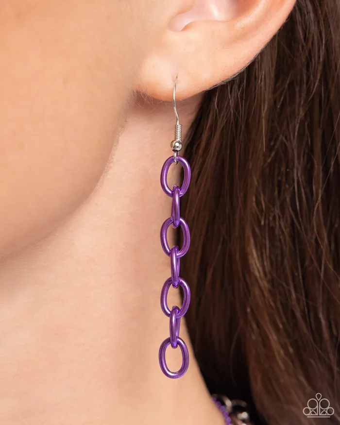 Paparazzi Accessories Mardi Gras Mayhem Purple Earrings