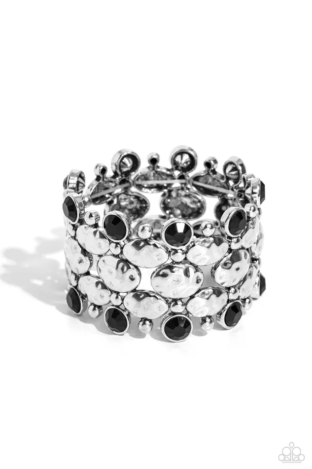 Paparazzi Accessories Rings Hammered Headliner Black