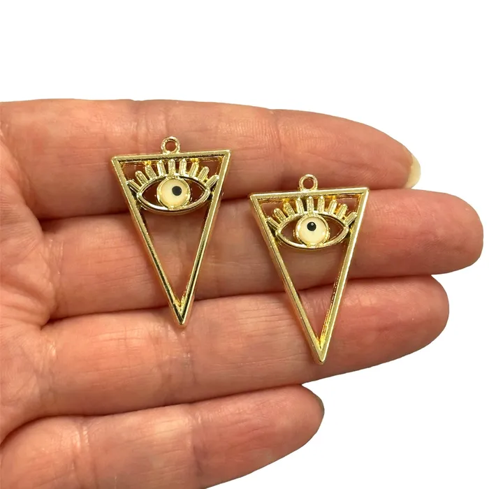 Peppy Beads 24Kt Gold Plated Eye Charms 2pcs in a pack Earrings