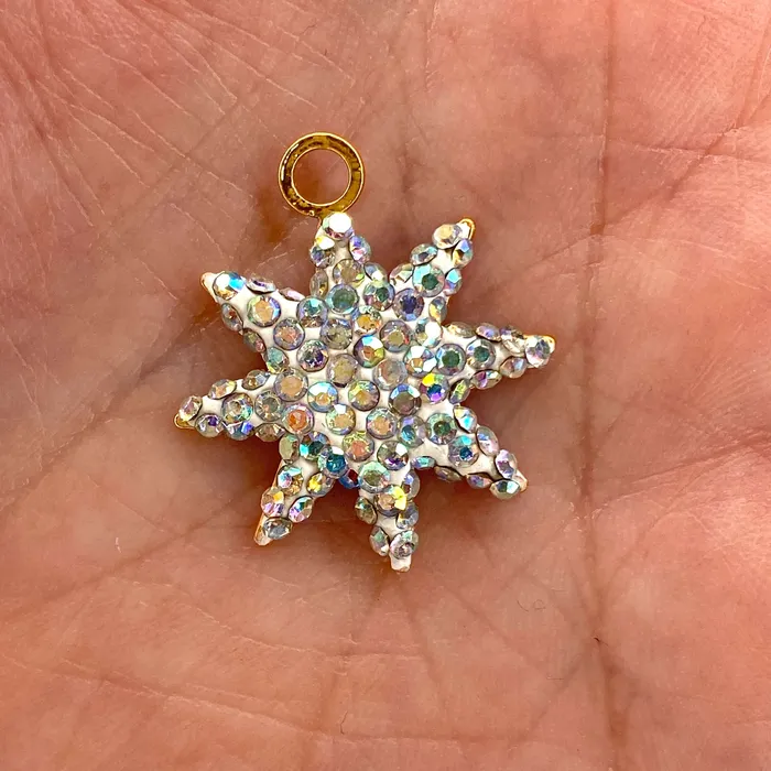 Peppy Beads 24Kt Gold Plated Swarovski Pave Brass Star Pendant Necklaces