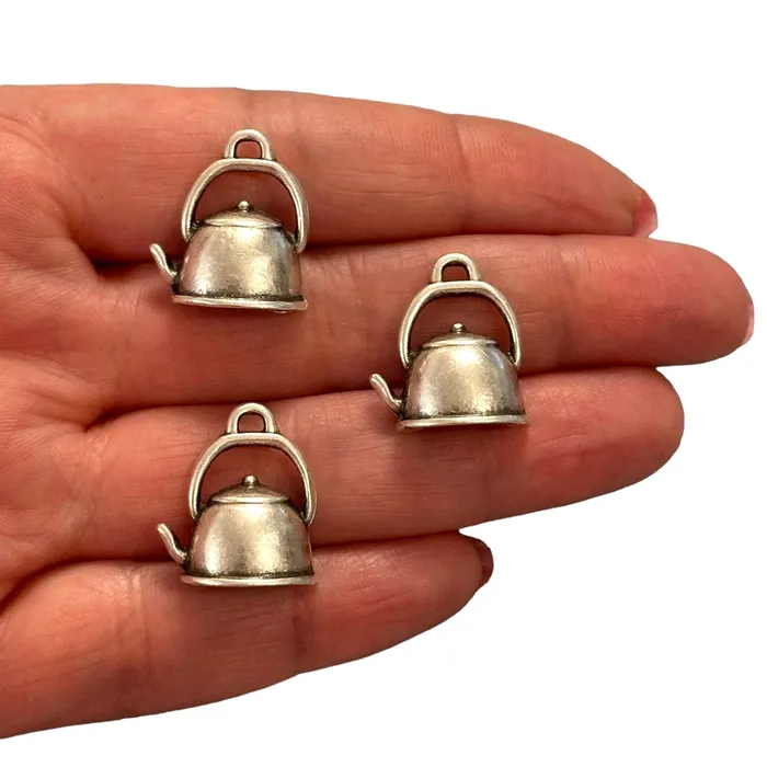 Peppy Beads Antique Silver Plated Tea Pot Charms Silver Tea Time Collection Charms 3 pcs in a pack Earrings Peppy Beads Antique Silver Plated Tea Pot Charms Silver Tea Time Collection Charms 3 pcs in a pack Earrings