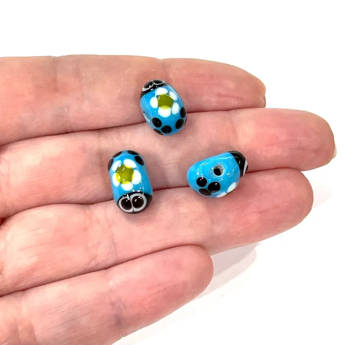 Peppy Beads Charm Necklaces Hand Made Murano Glass Ladybird Charm