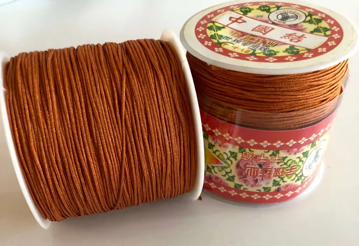 Peppy Beads Earrings 100 YARDS 1MM Brown Knotting Braided Nylon Cord Shamballa Macrame Beading String Peppy Beads Earrings 100 YARDS 1MM Brown Knotting Braided Nylon Cord Shamballa Macrame Beading String