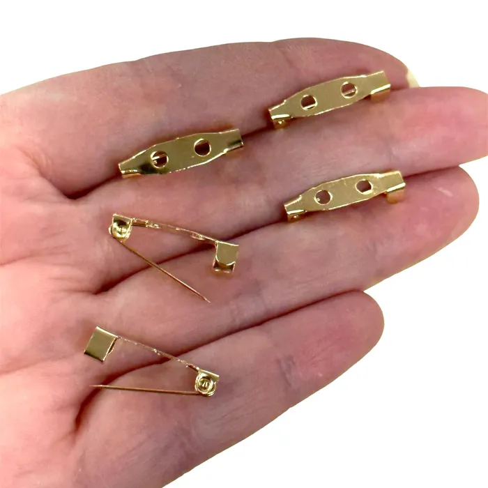 Peppy Beads Earrings 24Kt Gold Plated Brooch Pin Backs 5 pcs in a pack