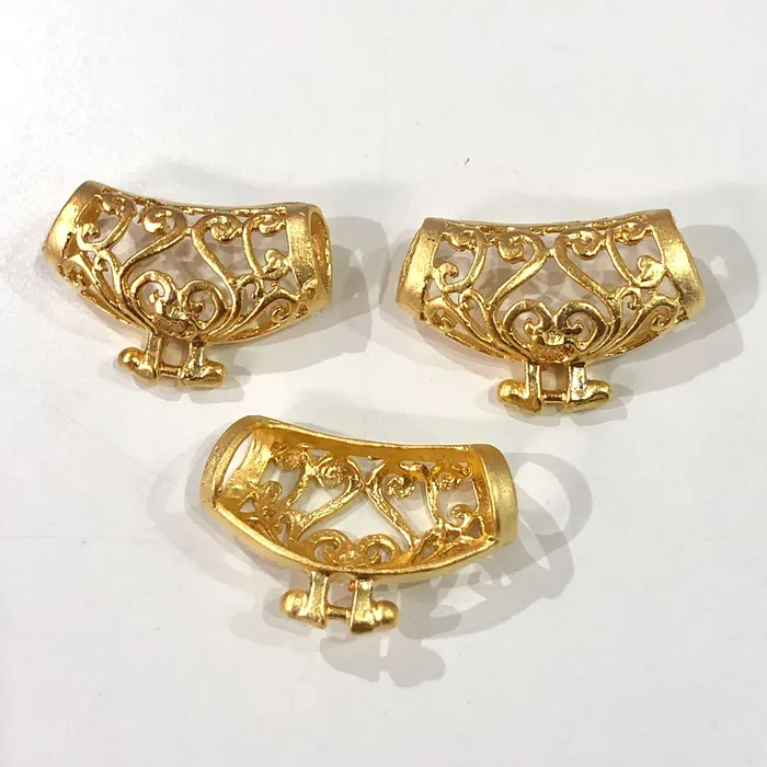 Peppy Beads Earrings 24Kt Matte Gold Plated Brass Bail 24Kt Matte Gold Plated Brass Charms3 Pcs in a Pack Peppy Beads Earrings 24Kt Matte Gold Plated Brass Bail 24Kt Matte Gold Plated Brass Charms3 Pcs in a Pack