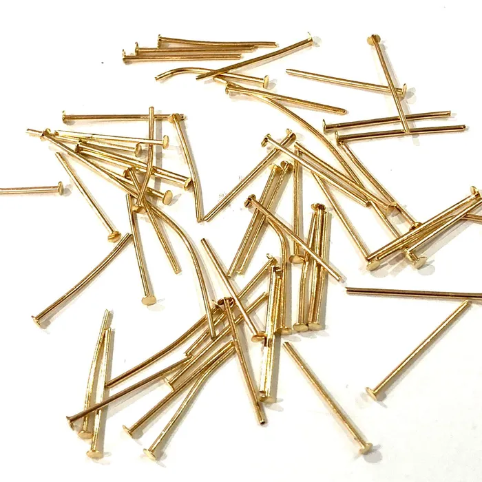 Peppy Beads Earrings 50mm 22Kt Gold Plated Brass Headpins 08mm by 50mm 50mm Brass Head Pins Peppy Beads Earrings 50mm 22Kt Gold Plated Brass Headpins 08mm by 50mm 50mm Brass Head Pins