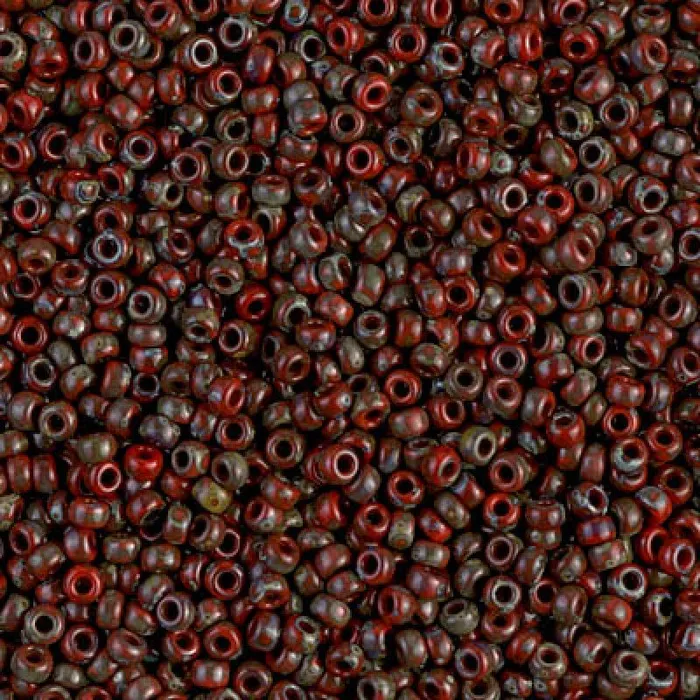 Peppy Beads Earrings Miyuki Seed Beads 110 Picasso Opaque Red Garnet 4513NEW