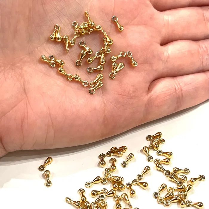 Peppy Beads Earrings NEW 24Kt Gold Plated 8mm Drop Charms 100 pcs in a pack