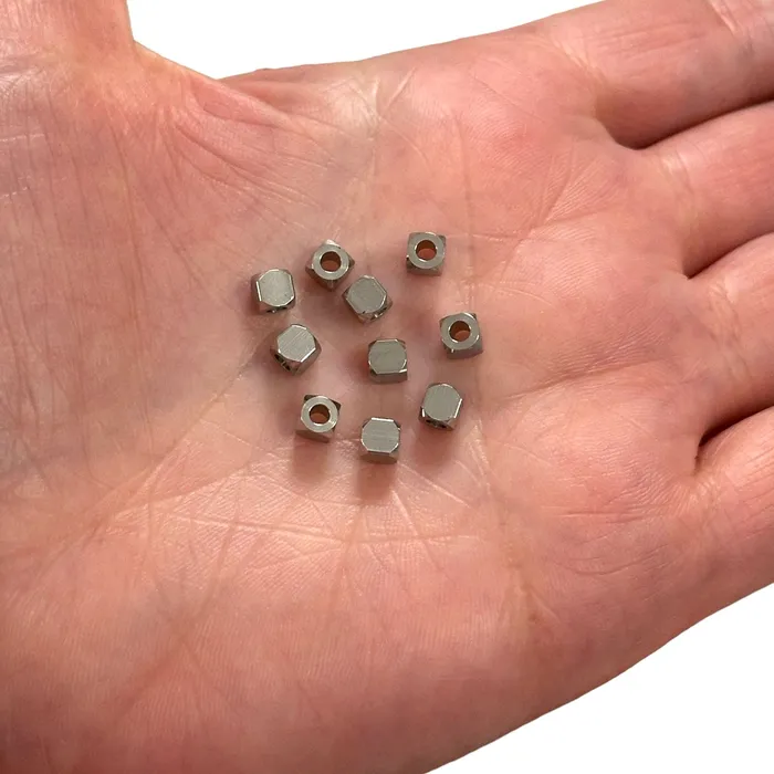 Peppy Beads Earrings Stainless Steel 4mm Cube Spacers 10 pcs in a pack