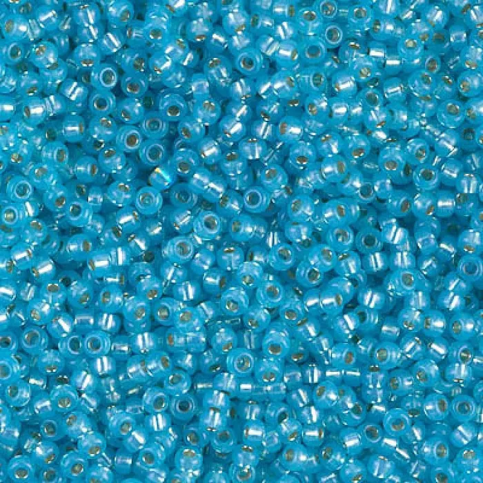Peppy Beads Miyuki Seed Beads 110 Dyed Aqua Silver Lined Alabaster0647 Rings