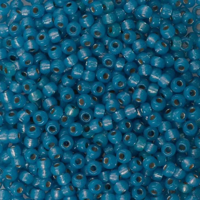 Peppy Beads Miyuki Seed Beads 80 Duracoat Silver Lined Aqua Dyed 4242NEW Rings