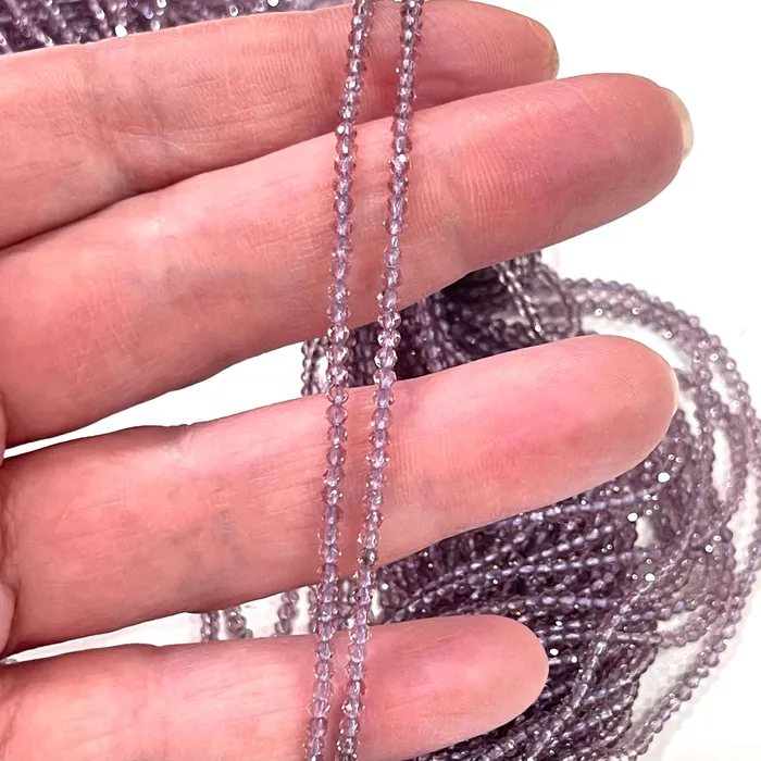 Peppy Beads Necklaces 2mm Amethyst Jade Faceted Round Beads 200 Beads