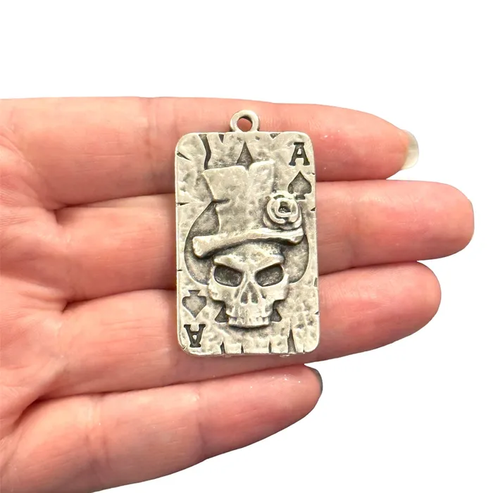Peppy Beads Necklaces Antique Silver Plated Ace of Spades Pendant